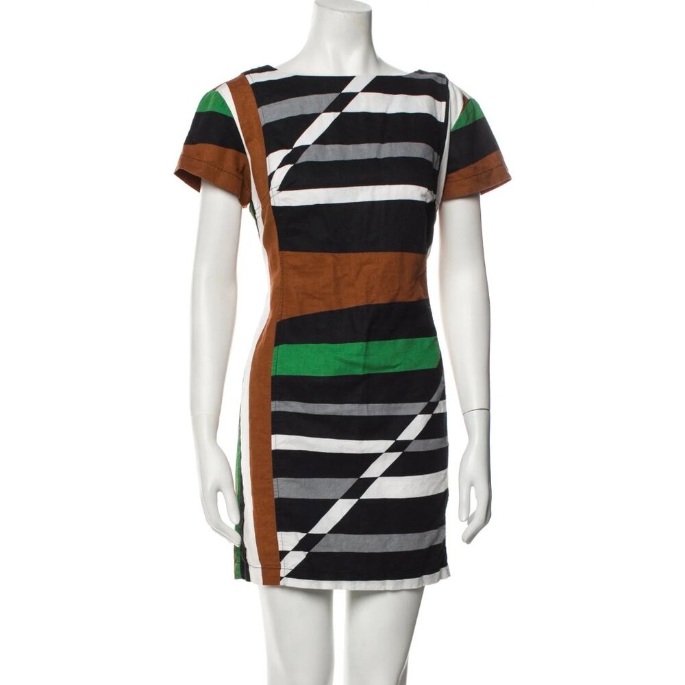 DEREK LAM For Target DesignOvation Colorblock Linen Mini Dress Size M - Multi